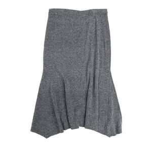 Vintage J.Jill Womens Size L Grey Side Godet Curly Knit Midi Skirt